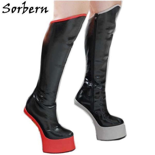 sorbern heelless boots women knee high horse heels shoes customslim fit no heel boots fetish crossdresser boot, Black
sorbern heelless boots women knee high horse heels shoes customslim fit no heel boots fetish crossdresser boot, Black