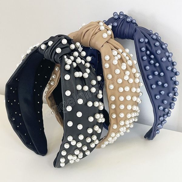 women girls pu leather pearls knot hairband wide-brimmed headband hair accessories solid color headwear, Slivery;white
women girls pu leather pearls knot hairband wide-brimmed headband hair accessories solid color headwear, Slivery;white