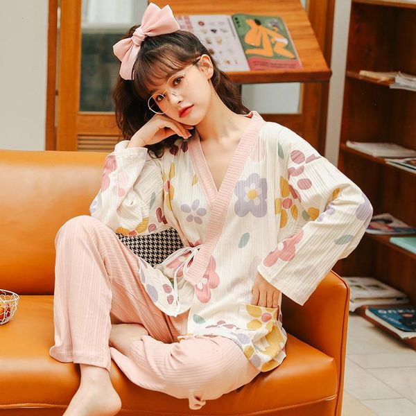 autumn women pajamas set knitted cotton sleepwear floral long sleeve v-neck casual soft female homewear clothing, Black;red
autumn women pajamas set knitted cotton sleepwear floral long sleeve v-neck casual soft female homewear clothing, Black;red
