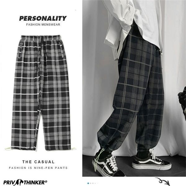 privathinker men's plaid casual harem pants korean man loose ankle-length trousers harajuku streetwear male clothing lj201217, Black
privathinker men's plaid casual harem pants korean man loose ankle-length trousers harajuku streetwear male clothing lj201217, Black