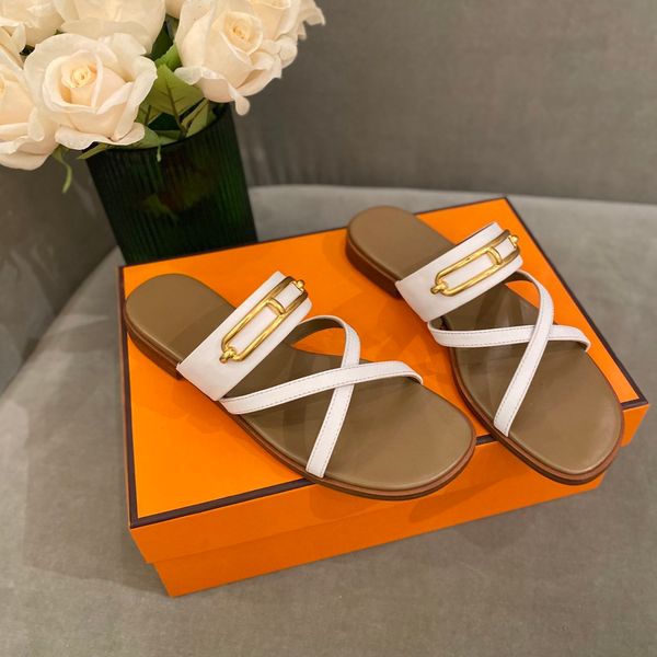 women slippers luxury designer brand logo latest slipper imported calfskin metal buckle decoration with box, Black
women slippers luxury designer brand logo latest slipper imported calfskin metal buckle decoration with box, Black