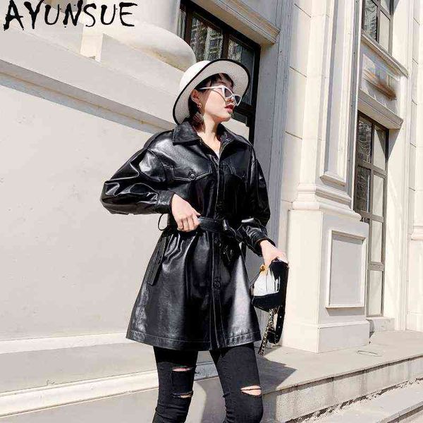ayunsue genuine leather coat women clothes autumn genuine sheepskin coat famale midlong black trench jackets veste cuir femme j220727
ayunsue genuine leather coat women clothes autumn genuine sheepskin coat famale midlong black trench jackets veste cuir femme j220727