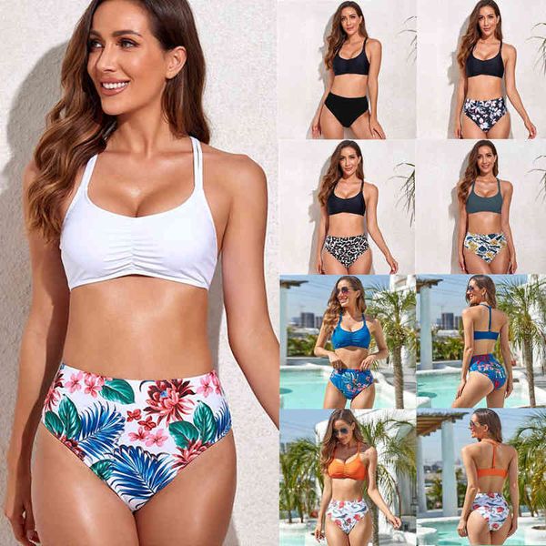luxury designer women's swimwear bikini 2022 cht fold bikini high waist print split swimsuit women, White;black
luxury designer women's swimwear bikini 2022 cht fold bikini high waist print split swimsuit women, White;black