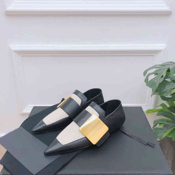 dress shoes autumn metal square buckle two pointed small leather shoes women's flat sole single lazy baotou lefu trend, Black
dress shoes autumn metal square buckle two pointed small leather shoes women's flat sole single lazy baotou lefu trend, Black