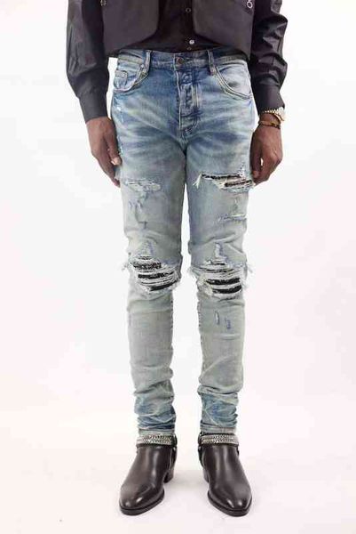 mens jeans designer amirs high street trendy men's jeans new summer light blue patchwork holes long pants men
mens jeans designer amirs high street trendy men's jeans new summer light blue patchwork holes long pants men
