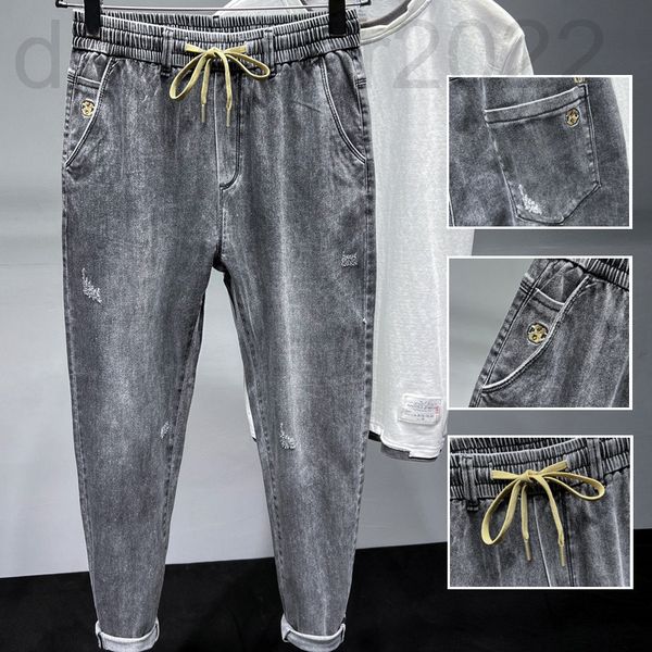 men's jeans designer elastic waist spring jeans men's korean version chao brand small foot slim fit cotton elastic light grey embr, Blue
men's jeans designer elastic waist spring jeans men's korean version chao brand small foot slim fit cotton elastic light grey embr, Blue