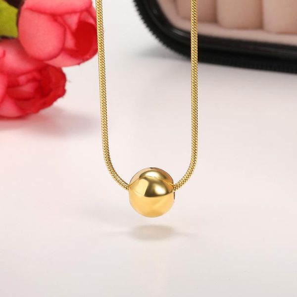 pendant necklaces creative small ball necklace for women gold stainless steel snake chains aesthetic charms choker jewelry gifts to mujer, Silver
pendant necklaces creative small ball necklace for women gold stainless steel snake chains aesthetic charms choker jewelry gifts to mujer, Silver