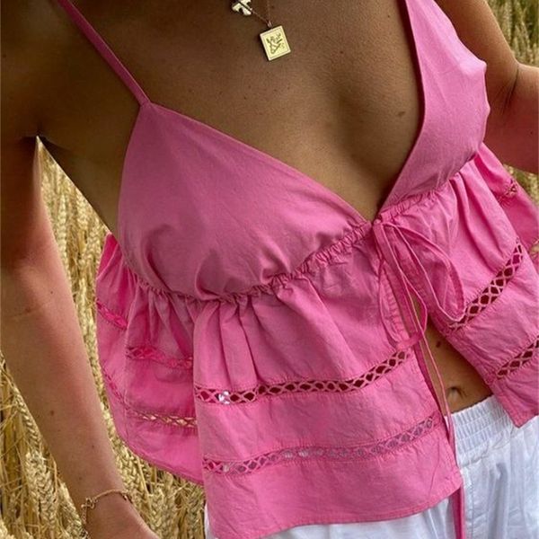chic summer spaghetti straps camisoles egirl aesthetic sleeveless vneck front tieup cropped sweet women vest 220620, White
chic summer spaghetti straps camisoles egirl aesthetic sleeveless vneck front tieup cropped sweet women vest 220620, White