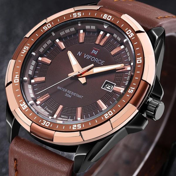 wristwatches 2022 men's watch naviforce fashion sport watches mens waterproof quartz clock male military leather bracelets, Slivery;brown
wristwatches 2022 men's watch naviforce fashion sport watches mens waterproof quartz clock male military leather bracelets, Slivery;brown