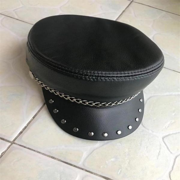 genuine leather motorcycle hat real cowhide military hats for men women hip-hop caps punk flat cap wide brim323g, Blue;gray
genuine leather motorcycle hat real cowhide military hats for men women hip-hop caps punk flat cap wide brim323g, Blue;gray