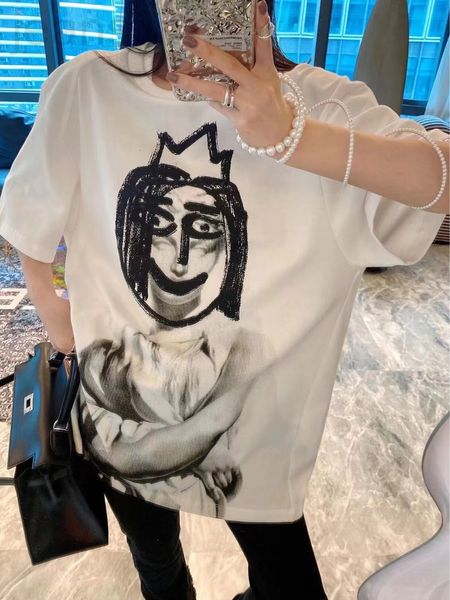 women's t-shirt designer 21aw autumn and winter new minority fashionable funny print with short sleeve t loose inside 38vs, White
women's t-shirt designer 21aw autumn and winter new minority fashionable funny print with short sleeve t loose inside 38vs, White