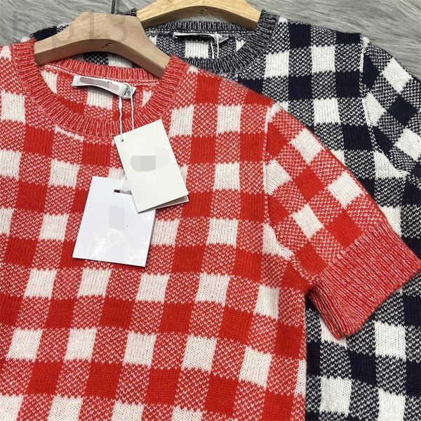 women's knits & tees designer d home short sleeved sweater 22 new fashion in early spring reduced age round neck check contrast color t, White
women's knits & tees designer d home short sleeved sweater 22 new fashion in early spring reduced age round neck check contrast color t, White