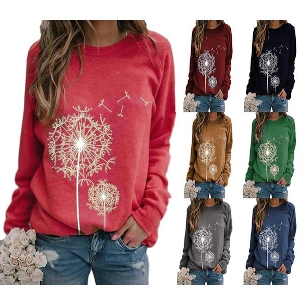 2022 women's t-shirt amazon women's casual dandelion crew neck long sleeve women autumn winter sweatshirt, White
2022 women's t-shirt amazon women's casual dandelion crew neck long sleeve women autumn winter sweatshirt, White