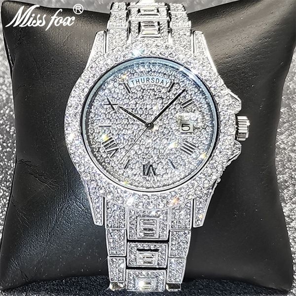 missfox quartz mens watch diamond dual calendar men waterproof diver luxury silver steel relogio masculino 220530, Slivery;brown
missfox quartz mens watch diamond dual calendar men waterproof diver luxury silver steel relogio masculino 220530, Slivery;brown