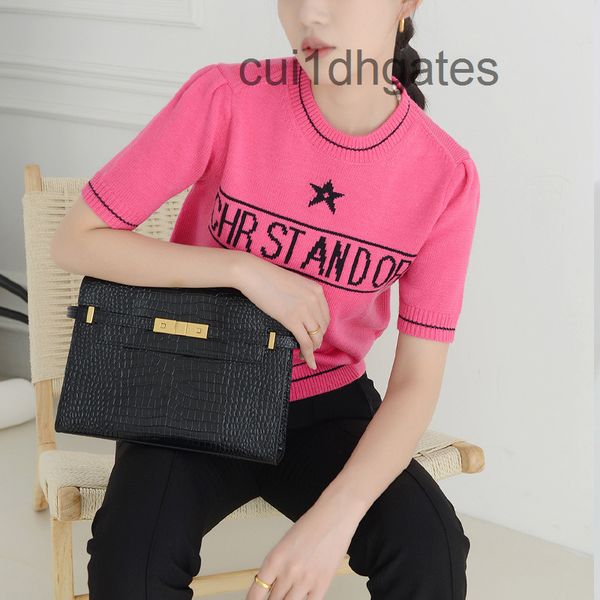 2022 designer di or t shirt and tees dress letter embroidered round neck short sleeve sweater women's new 2022 aging five pointed star, White
2022 designer di or t shirt and tees dress letter embroidered round neck short sleeve sweater women's new 2022 aging five pointed star, White