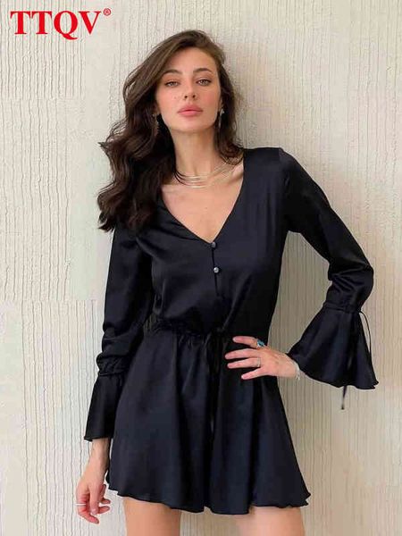 ttqv v-neck black satin dress ladies fashion long sleeve lace-up mini dress elegant slim classic dresses for women 2022 t220804, Black;gray
ttqv v-neck black satin dress ladies fashion long sleeve lace-up mini dress elegant slim classic dresses for women 2022 t220804, Black;gray