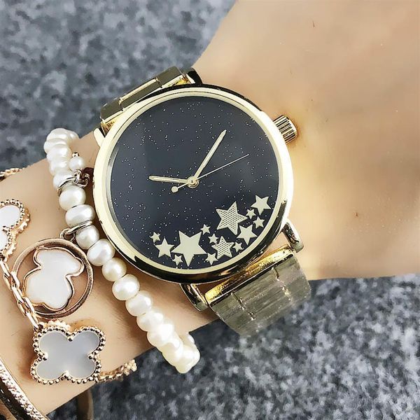 fashion m design brand women's girl star style metal steel band quartz wrist watch m62291y, Slivery;brown
fashion m design brand women's girl star style metal steel band quartz wrist watch m62291y, Slivery;brown