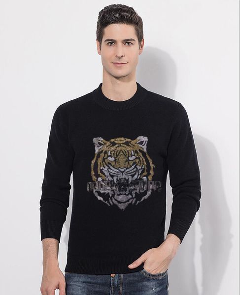 tiger and crown design diamond stone sweaters autumn and spring street wear, White;black
tiger and crown design diamond stone sweaters autumn and spring street wear, White;black
