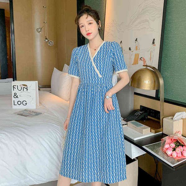 pregnant women summer embroidered dress fashion loose j220628, White