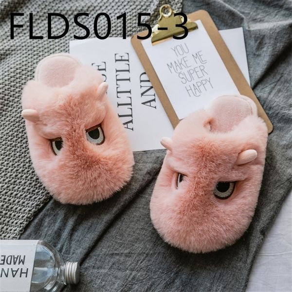 cottonpadded slippers for women cute fashion plush indoor household insulation cartoon nonslip flds015 201026, Black