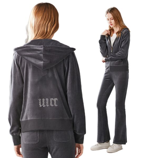 two piece designer tracksuit women coat and pants set blue multicolor velvet zip cardigan hooded logo street leisure long sleeves tracksuits, White
two piece designer tracksuit women coat and pants set blue multicolor velvet zip cardigan hooded logo street leisure long sleeves tracksuits, White