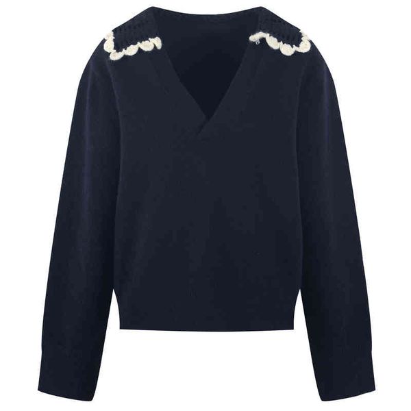 women's knits tees autumn and winter baby collar solid color long sleeve loose knit sweater french temperament pullover p2uw, White
women's knits tees autumn and winter baby collar solid color long sleeve loose knit sweater french temperament pullover p2uw, White