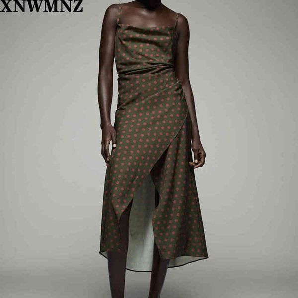 xnwmnz za women fashion polka dot camisole dress female cowl neckline thin straps wrapstyle side gathering split hem midi 210513, Black;gray
xnwmnz za women fashion polka dot camisole dress female cowl neckline thin straps wrapstyle side gathering split hem midi 210513, Black;gray
