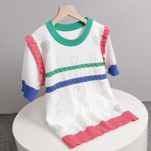 ruffles patchwork diamonds short sleeve sweater women o-neck thin knitted fashion 2022 summer pullover, White;black
ruffles patchwork diamonds short sleeve sweater women o-neck thin knitted fashion 2022 summer pullover, White;black