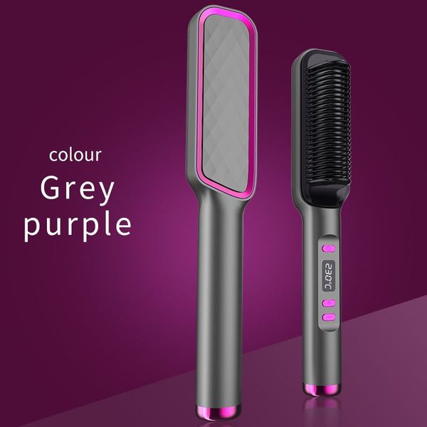 2 in 1 negative anion intelligent 60w hair straighter comb constant temperature wet and dry straightening curly hair brush, Black
2 in 1 negative anion intelligent 60w hair straighter comb constant temperature wet and dry straightening curly hair brush, Black