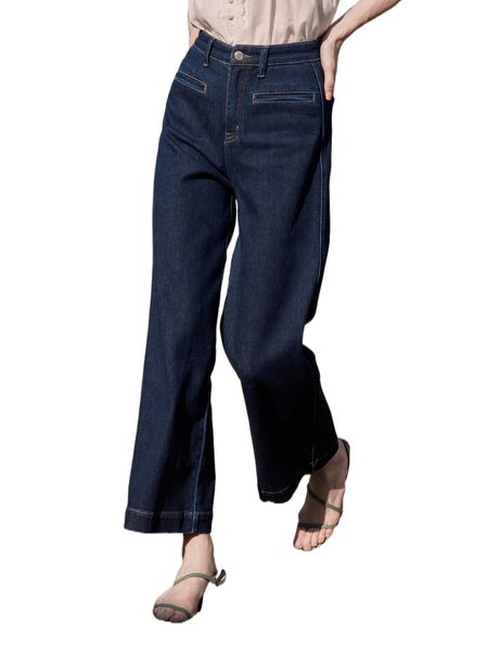 simple retro letter embroidery dual pocket jeans n4jj#, Blue