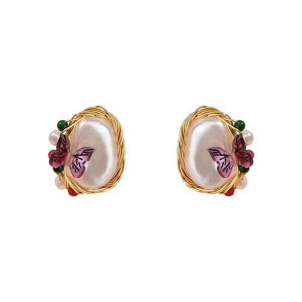 fashion designers accessories french style all-match cold personality design purple butterfly earrings pure white shaped imitation baroque p, Silver
fashion designers accessories french style all-match cold personality design purple butterfly earrings pure white shaped imitation baroque p, Silver