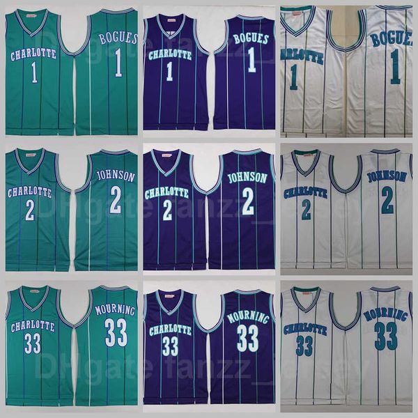 retro basketball vintage 33 alonzo mourning jersey 1 tyrone muggsy bogues 2 larry johnson team stripe green purple white color all stitched, Black;red
retro basketball vintage 33 alonzo mourning jersey 1 tyrone muggsy bogues 2 larry johnson team stripe green purple white color all stitched, Black;red