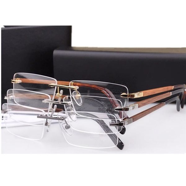 luxury concise men rimless frame plain glasses clear lens 39 lightweight titanium wooden leg rectangular rim 56-17-140 for prescription full
luxury concise men rimless frame plain glasses clear lens 39 lightweight titanium wooden leg rectangular rim 56-17-140 for prescription full