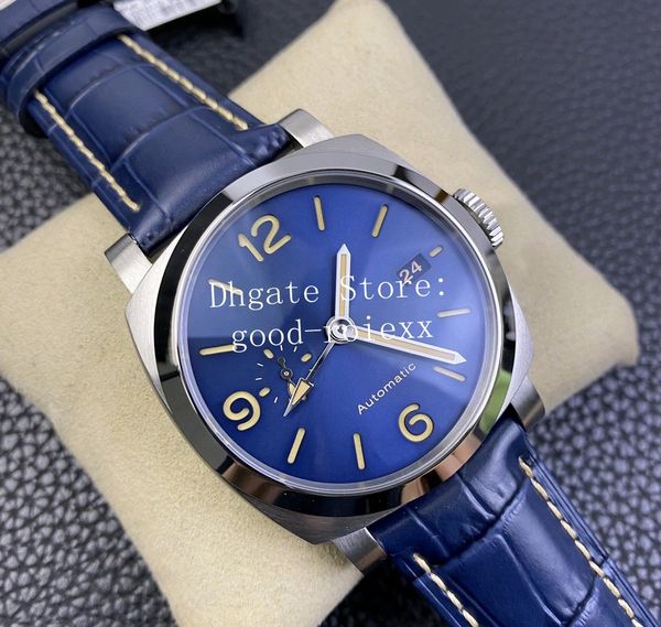 44mm watches men watch blue dial men's automatic p.9011 movement gmt mechanical 1033 officine vs leather strap band pam vsf sapphire ca, Slivery;brown
44mm watches men watch blue dial men's automatic p.9011 movement gmt mechanical 1033 officine vs leather strap band pam vsf sapphire ca, Slivery;brown