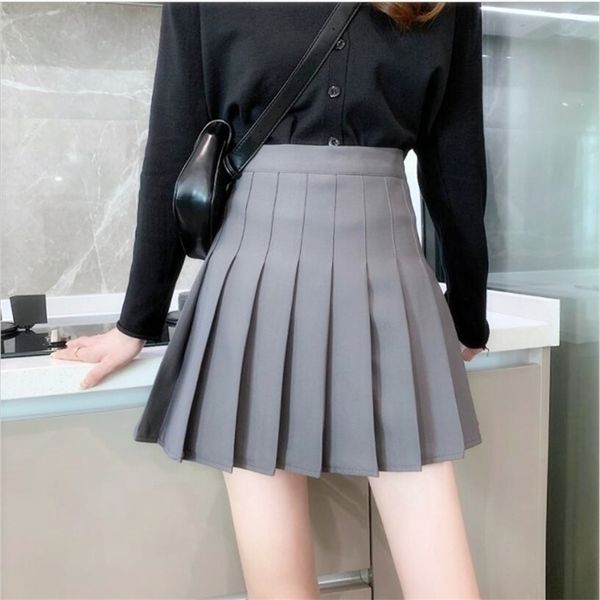 women high waist pleated skirt female fashion mini dance skirt side button high waist school skirts cosplay costumes 210331, Black
women high waist pleated skirt female fashion mini dance skirt side button high waist school skirts cosplay costumes 210331, Black