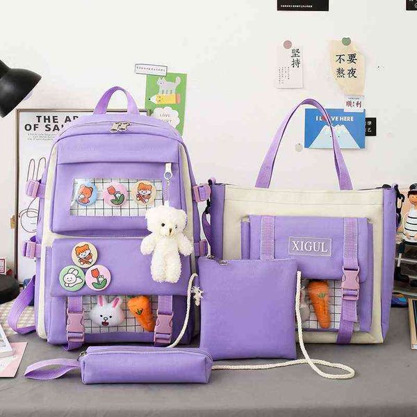 backpack kawaii women cartoon student girl school bag multipiece set female cute high capacity bags for girls 220628
backpack kawaii women cartoon student girl school bag multipiece set female cute high capacity bags for girls 220628