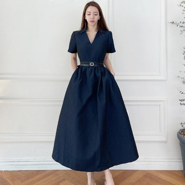 women elegant office ladies ol work maxi dress vestidos retro fashion short sleeve high waist big swing with belt 210526, Black;gray
women elegant office ladies ol work maxi dress vestidos retro fashion short sleeve high waist big swing with belt 210526, Black;gray