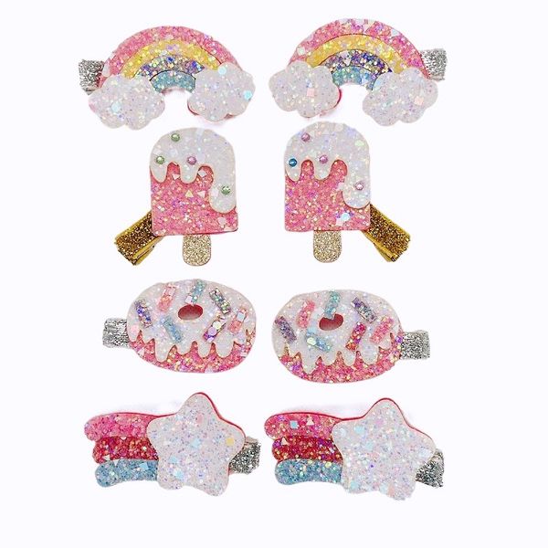 20sets glitter pastels rainbow doughnut popsicle hairpins cartoon barrettes hair clips princess headwear hair accessories for baby girls, Slivery;white
20sets glitter pastels rainbow doughnut popsicle hairpins cartoon barrettes hair clips princess headwear hair accessories for baby girls, Slivery;white