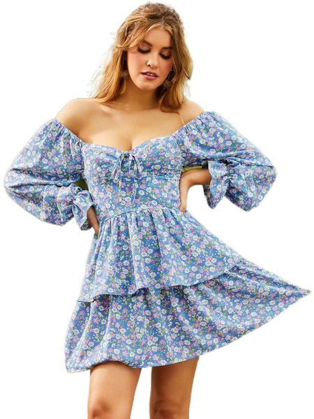 sbetro ditsy floral tie front flounce sleeve dress r2ic#, Black;gray
sbetro ditsy floral tie front flounce sleeve dress r2ic#, Black;gray