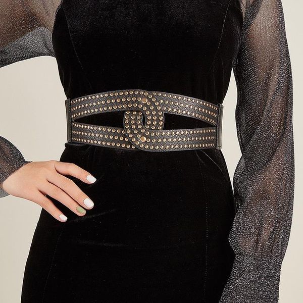 ladies corset waistbands elastic rivet wide girdle dress coat suit shirt decoration belts for women luxury designer brand, Black;brown
ladies corset waistbands elastic rivet wide girdle dress coat suit shirt decoration belts for women luxury designer brand, Black;brown