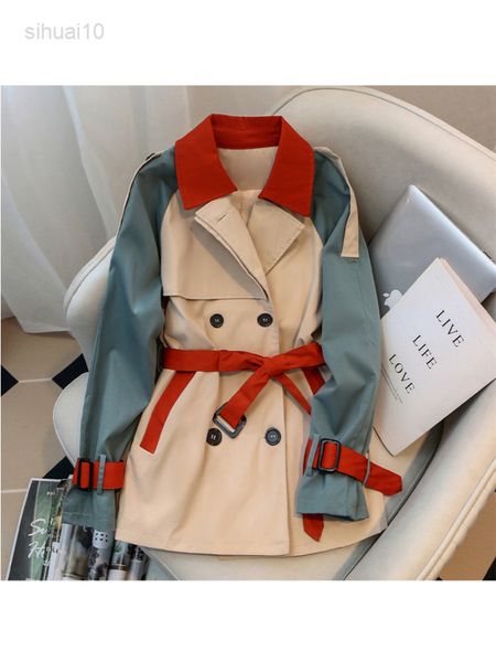 contrast color double-breasted belt waist trench coat women spring autumn british style temperament long sleeves jacket female l220725, Tan;black
contrast color double-breasted belt waist trench coat women spring autumn british style temperament long sleeves jacket female l220725, Tan;black