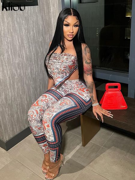 multi-color print two piece set women spaghetti strap bandage irregular shape matching elastic pants attirewear, White
multi-color print two piece set women spaghetti strap bandage irregular shape matching elastic pants attirewear, White