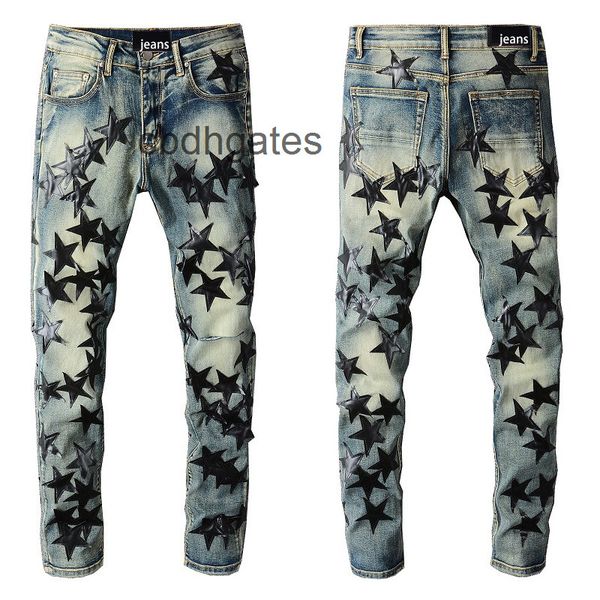 amirs mens jean jeans designer trend high street fashion brand black five pointed star men's slim pants 694, Blue
amirs mens jean jeans designer trend high street fashion brand black five pointed star men's slim pants 694, Blue