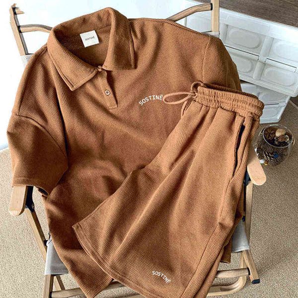 casual sportswear is fashionable and versatile waffle sports suit men's polo shirt short sleeve shorts a set of trendy summer brand col, Gray
casual sportswear is fashionable and versatile waffle sports suit men's polo shirt short sleeve shorts a set of trendy summer brand col, Gray