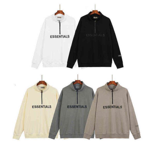 double thread essentials hoodie men's and women's jacket fog half zipper loose pullover outdoor sports jogging fitness leisure lux, Black
double thread essentials hoodie men's and women's jacket fog half zipper loose pullover outdoor sports jogging fitness leisure lux, Black