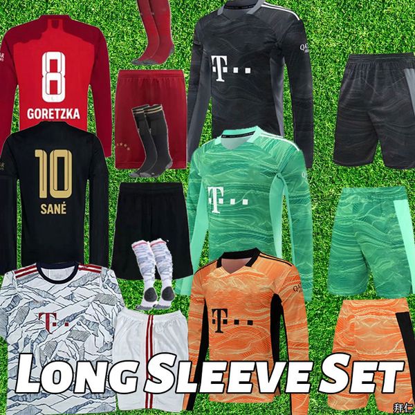 long sleeve mens kit socks 21 22 23 soccer jerseys sets lewandowski sane goretzka bayern muller davies full set 2021 2022 away third goalkee, Black;yellow
long sleeve mens kit socks 21 22 23 soccer jerseys sets lewandowski sane goretzka bayern muller davies full set 2021 2022 away third goalkee, Black;yellow