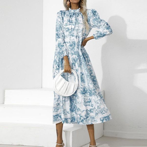 autumn long sleeve womens midi dress o-neck chic floral print lace up loose female dresses elegant ladies vestidos, White
autumn long sleeve womens midi dress o-neck chic floral print lace up loose female dresses elegant ladies vestidos, White