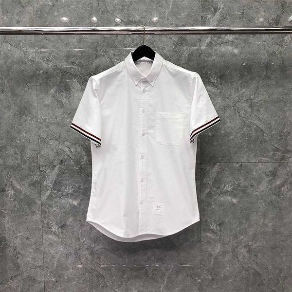 tb thom shirt spring summer brand shoet sleeve men's rwb cuff stripe casual cotton oxford custom slim wholesale, White;black
tb thom shirt spring summer brand shoet sleeve men's rwb cuff stripe casual cotton oxford custom slim wholesale, White;black
