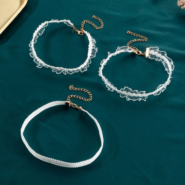 women white lace necklace choker female short neck chains evening party wedding jewelry, Golden;silver
women white lace necklace choker female short neck chains evening party wedding jewelry, Golden;silver