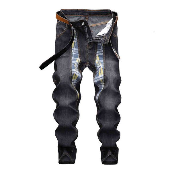 men's jeans spring 2022 korean style trend stitched plaid jeans men's slim fit elastic pants brand long 26zo, Blue
men's jeans spring 2022 korean style trend stitched plaid jeans men's slim fit elastic pants brand long 26zo, Blue
